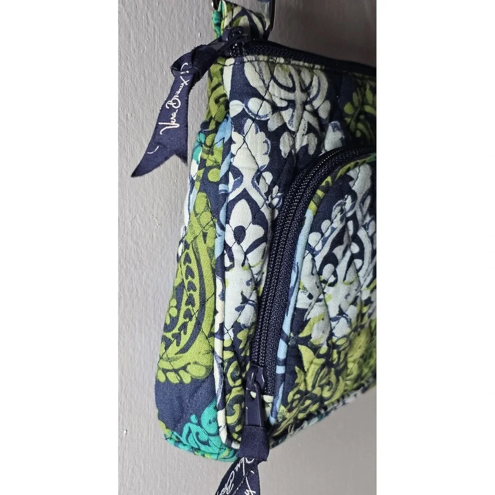 Vera Bradley Caribbean Sea Triple Zip Hipster Paisley Crossbody Shoulder Bag